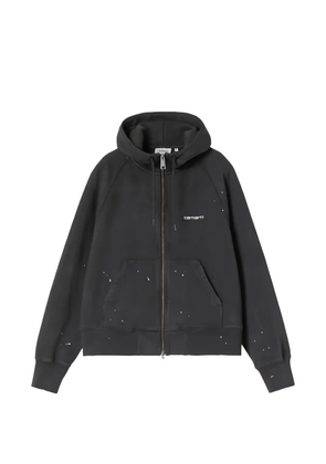 Carhartt WIP paint-splatter logo-print hoodie - Grey