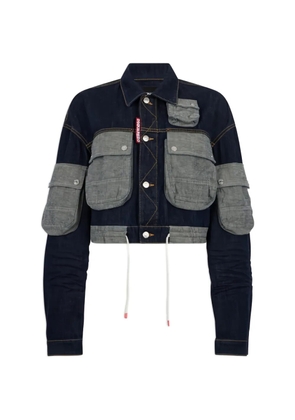 DSQUARED2 multi-pocket cropped denim jacket - Blue