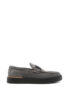 JOHN HARRISON logo-plaque suede loafers - Grey