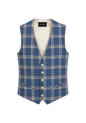 RAMON SANJURJO check-pattern waistcoat - Blue