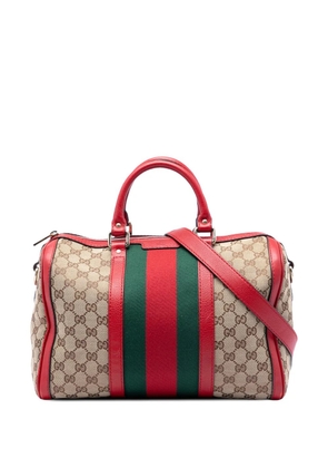 Gucci Pre-Owned 2016-2026 Medium GG Canvas Web Joy Boston Bag satchel - Red