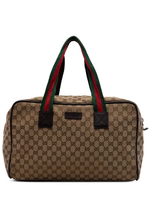 Gucci Pre-Owned 2016-2026 GG Canvas Web Duffle Bag travel bag - Neutrals