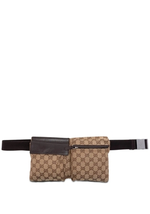 Gucci Pre-Owned 2000-2015 GG Canvas Double Pocket belt bag - Neutrals