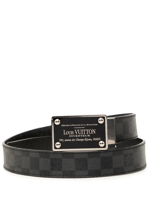 Louis Vuitton Pre-Owned 2011 Damier Graphite Inventeur Reversible belt - Black