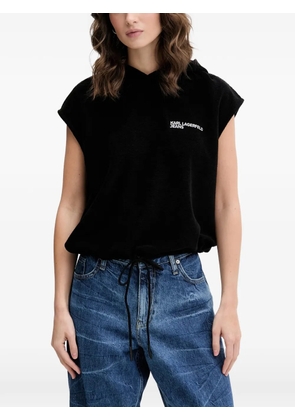 Karl Lagerfeld Jeans logo-print drawstring hoodie - Black