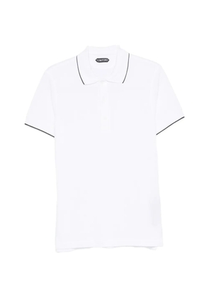 TOM FORD tipping-detail short-sleeve polo shirt - White