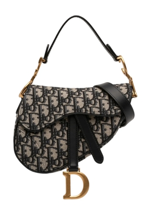 Christian Dior Pre-Owned 2024 Mini Oblique Canvas Saddle Bag satchel - Blue
