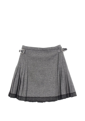 Christian Dior Pre-Owned 2010s pleated lace-trim skirt - Grey
