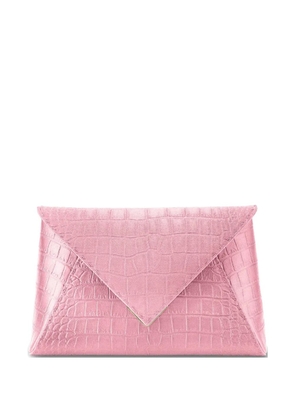 Tyler Ellis Lee Pouchet crocodile-effect clutch bag - Pink