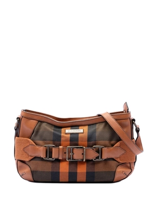 Burberry Pre-Owned 2000-2017 Mega Check Canvas and Leather Belted crossbody bag - Brown