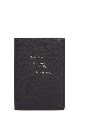 Smythson x Thomas Lélu Panama leather passport cover - Black