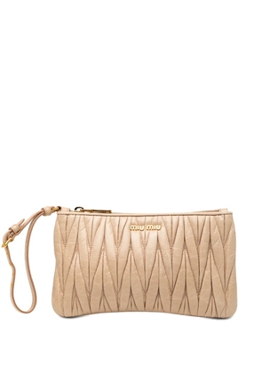 Miu Miu Pre-Owned 2010-2026 Matelasse Nappa clutch bag - Neutrals