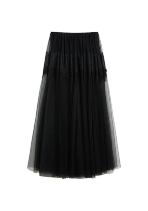 Viktor & Rolf tulle lace-insert maxi skirt - Black