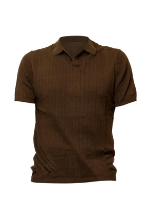 People Of Shibuya ribbed-knit polo sweater - Brown