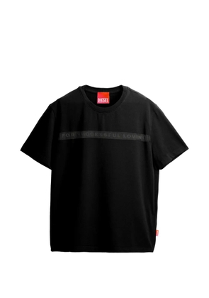 Diesel x Tinder logo-print sheer-panel T-shirt - Black