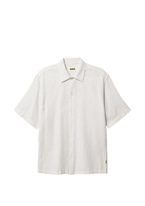 Woodbird Wang Tai striped short-sleeve shirt - White