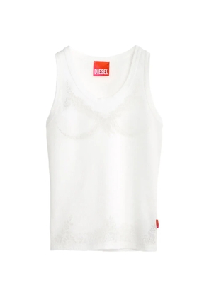Diesel x Tinder lace-print ribbed T-shirt - White