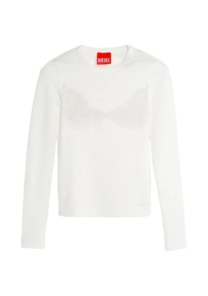 Diesel x Tinder lace-print ribbed T-shirt - White