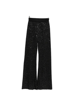 Missoni glitter-effect ribbed-knit palazzo trousers - Black