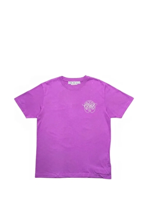 Off-White round-neck short-sleeve T-shirt - Purple