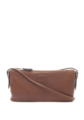 Miu Miu Pre-Owned 2000s logo-detail leather cross body bag - Brown