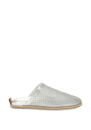 Forte Forte crystal-embellished mesh mules - Silver
