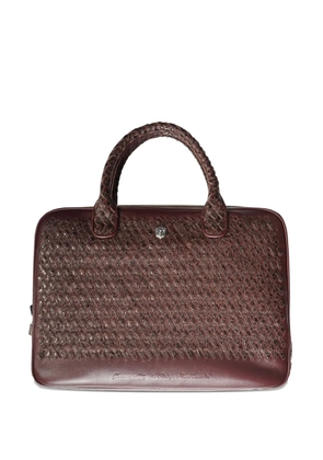 Lardini woven-leather laptop bag - Brown