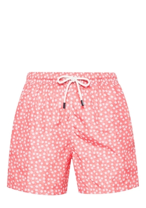 Fedeli Madeira rita-pattern swim shorts - Red