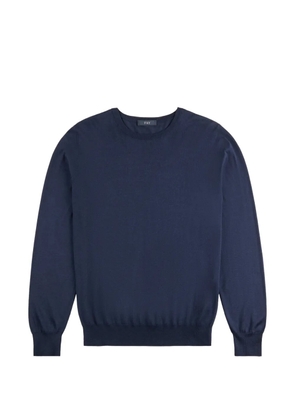 Fay logo-embroidered crew-neck sweater - Blue