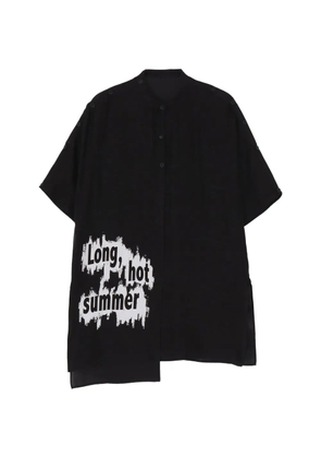 Yohji Yamamoto slogan-print shirt - Black