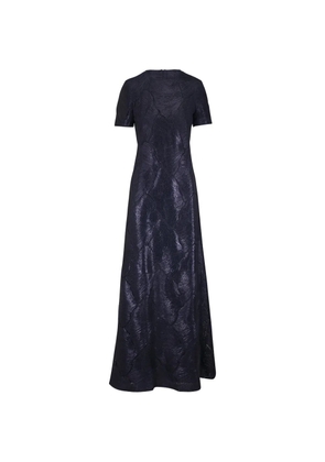 Akris lace-textured A-line gown - Blue