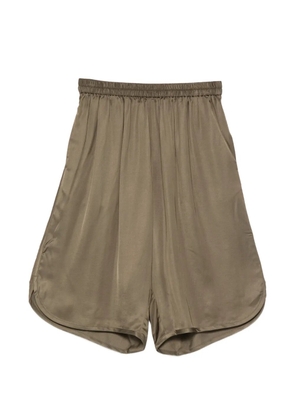 The Frankie Shop Nelis elasticated curved-hem shorts - Green