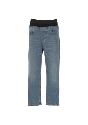PROTOTYPES layered-waistband whiskered jeans - Blue