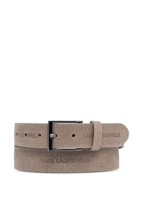 Karl Lagerfeld logo-debossed topstitched belt - Neutrals