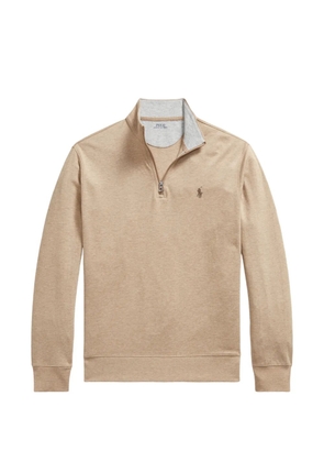 Polo Ralph Lauren quarter-zip embroidered-logo sweater - Neutrals