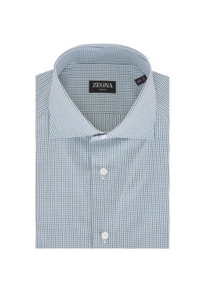 Zegna check-pattern spread-collar shirt - Green
