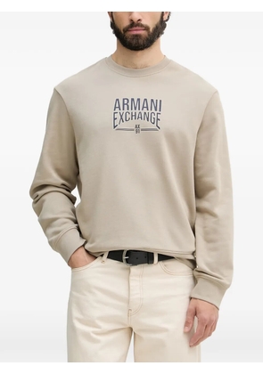 Armani Exchange logo-print crew-neck sweatshirt - Neutrals