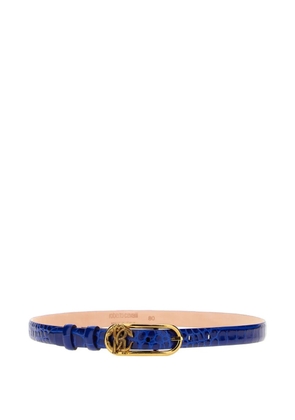 Roberto Cavalli croc-embossed RC monogram belt - Blue