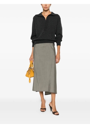 Victoria Beckham pressed tailored wool midi skirt - Grey