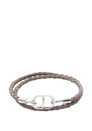 Christian Dior Pre-Owned 2020s CD Icon braided leather bracelet - Silver