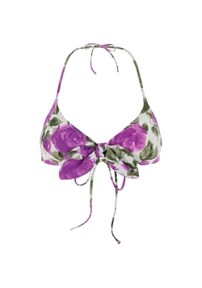 Chloé floral-print bikini top - White