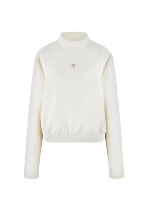 GUESS USA logo-appliqué mock-neck sweatshirt - White