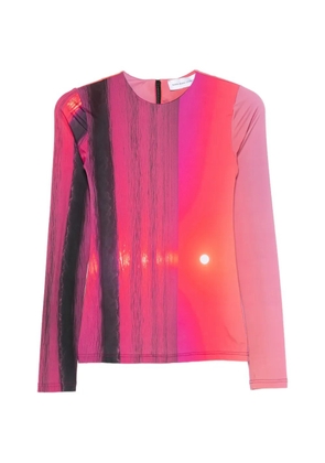 Marie Adam-Leenaerdt abstract-print rear-zip top - Pink