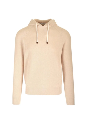 Brunello Cucinelli ribbed-knit drawstring-detail hoodie - Neutrals