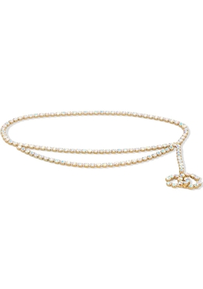 CHANEL Pre-Owned 1995 CC crystal-embellished belt - Gold