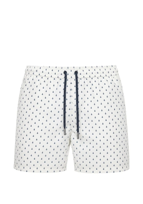 MC2 Saint Barth Lighting anchor-print drawstring swim shorts - White