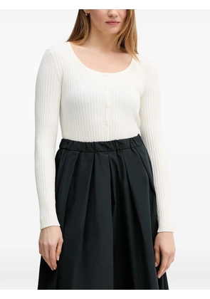 Marc O'Polo ribbed-knit button-up cardigan - White