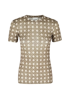 Nanushka Darcy rattan-print T-shirt - Neutrals