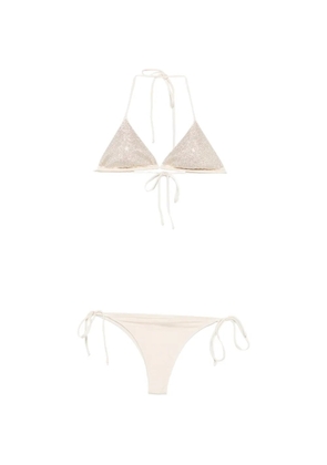 MC2 Saint Barth Maleah strass-embellished triangle bikini - Neutrals