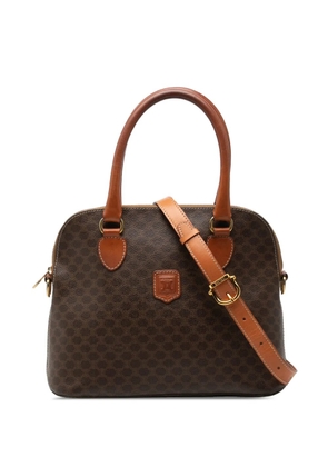 Celine Pre-Owned 1994 Macadam Coated Canvas Dome satchel - Brown